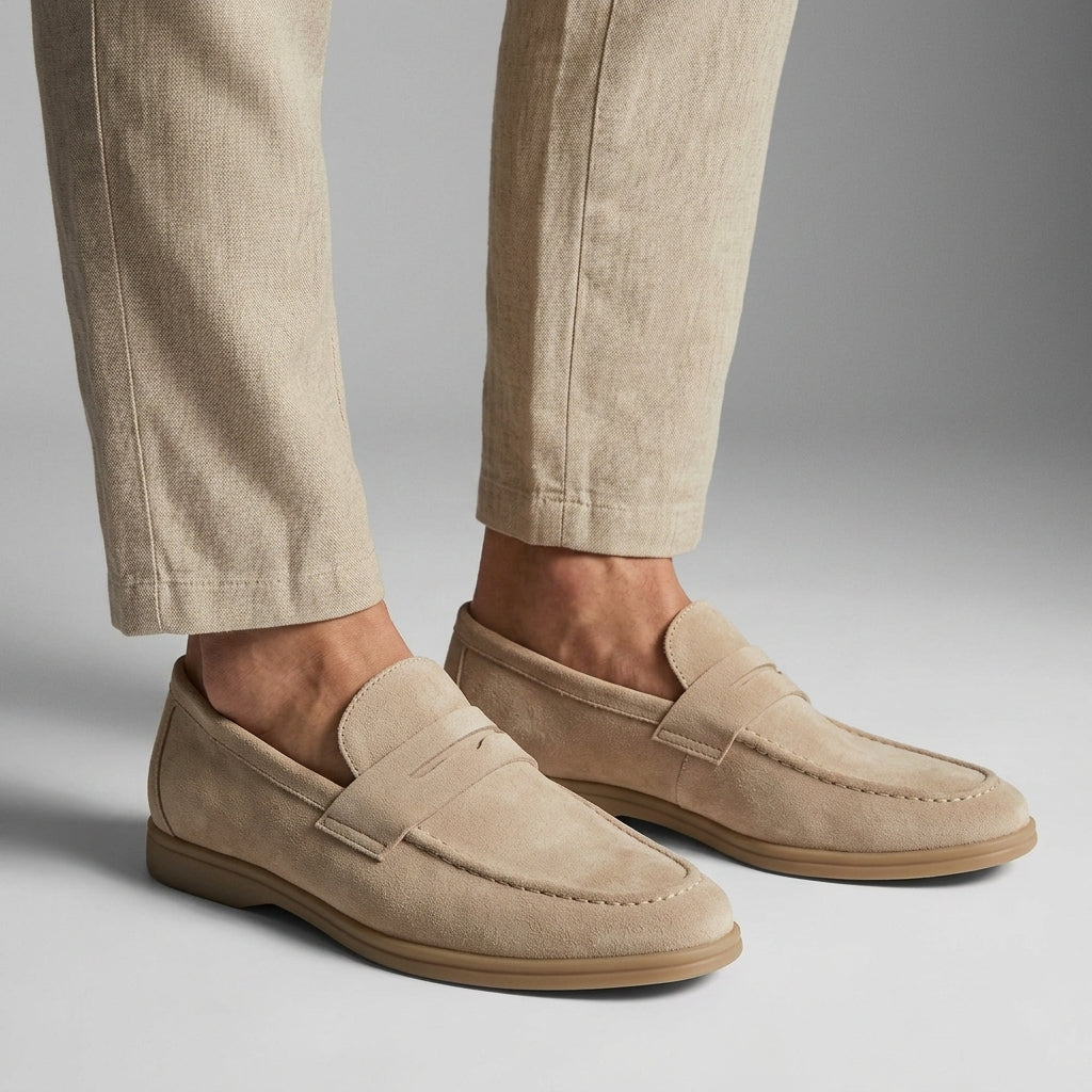 Szyte Teksturalne Płaskie Loafersy