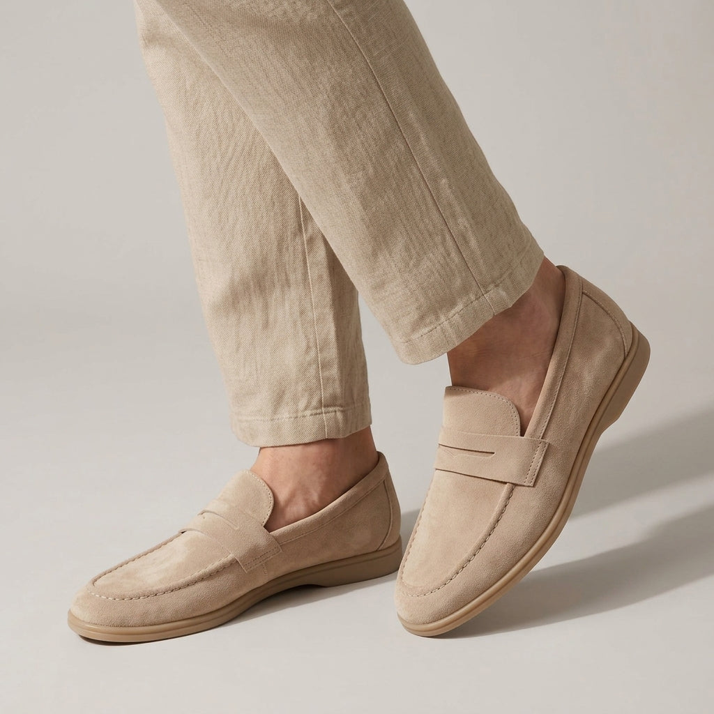 Szyte Teksturalne Płaskie Loafersy