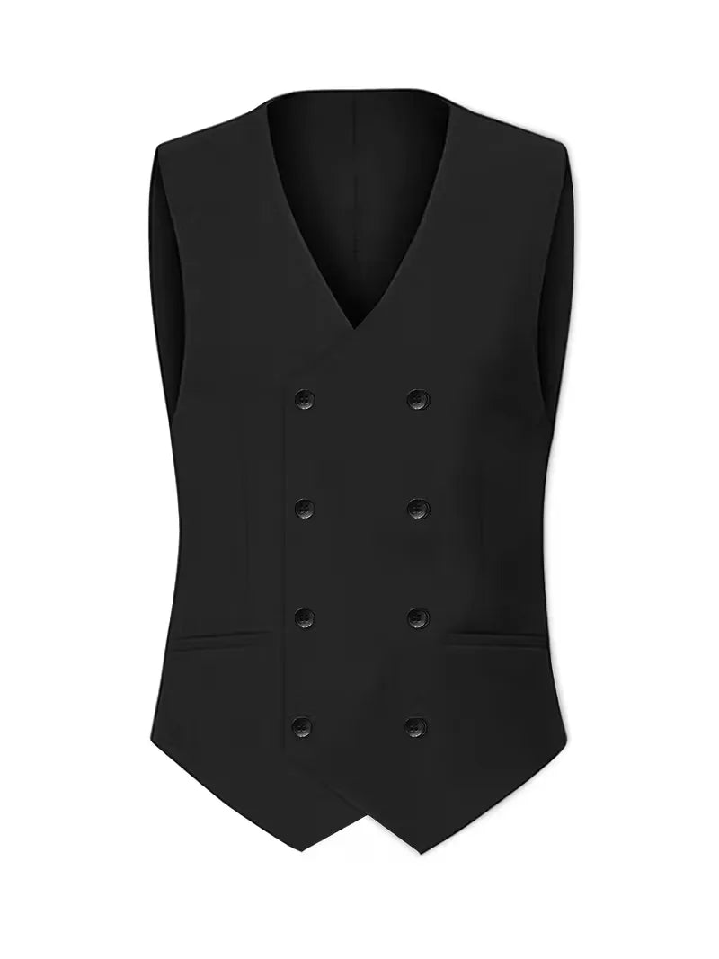 Trzyczęściowy Garnitur Slim Fit z Kamizelką Dwurzędową dla Mężczyzn