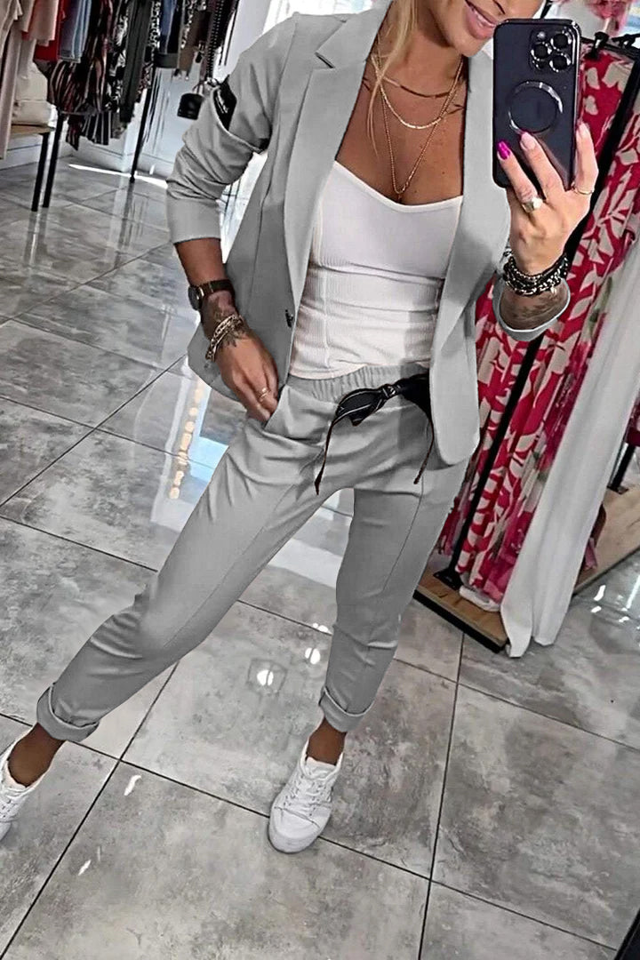 Long-Sleeve One-Button Set