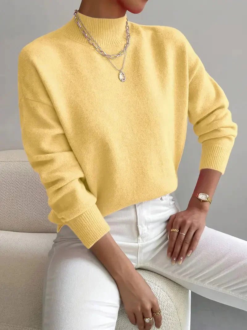 Golf, Długi Rękaw, Oversize, Sweter Dzianinowy dla Kobiet