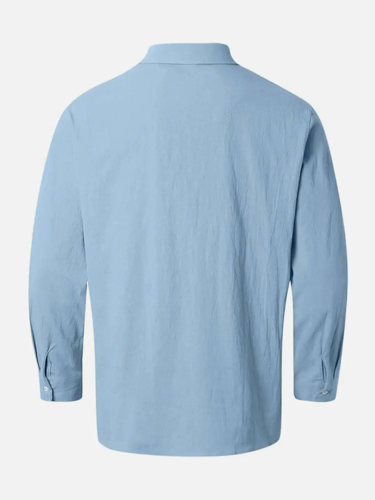 Textured rounded-fit collared shirt with button fastening and cuffs