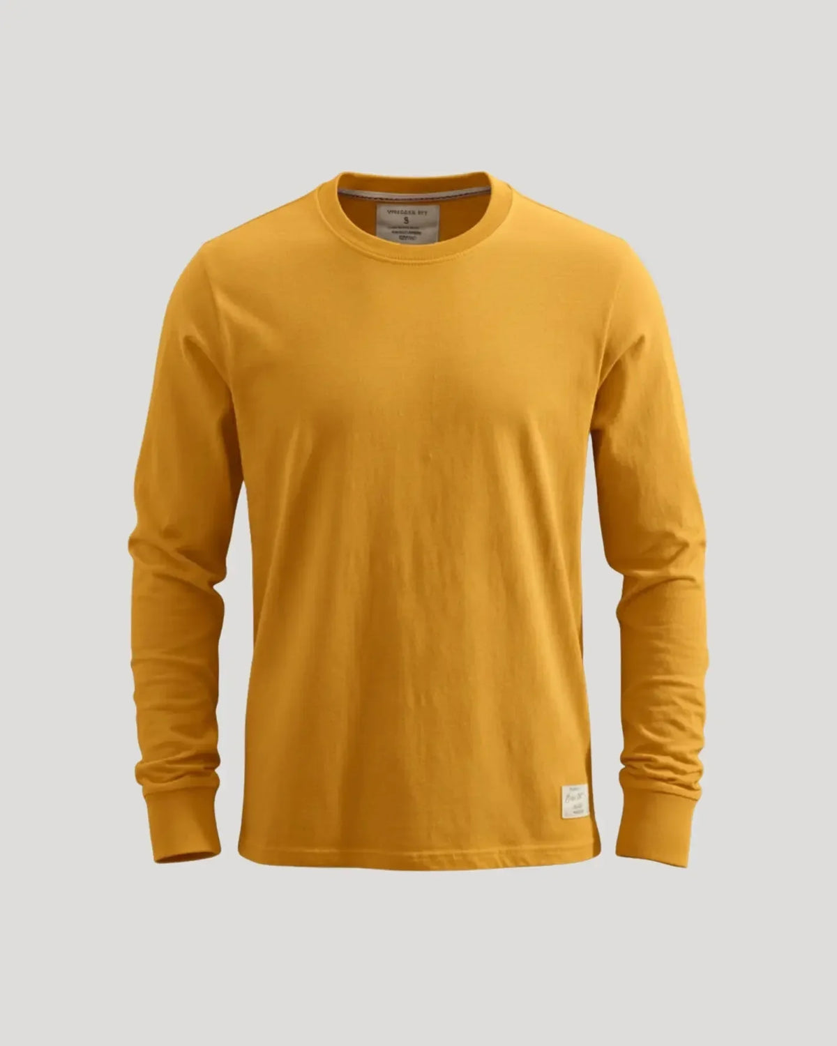 Round-Neck Long-Sleeve Shirt with Cuffs
