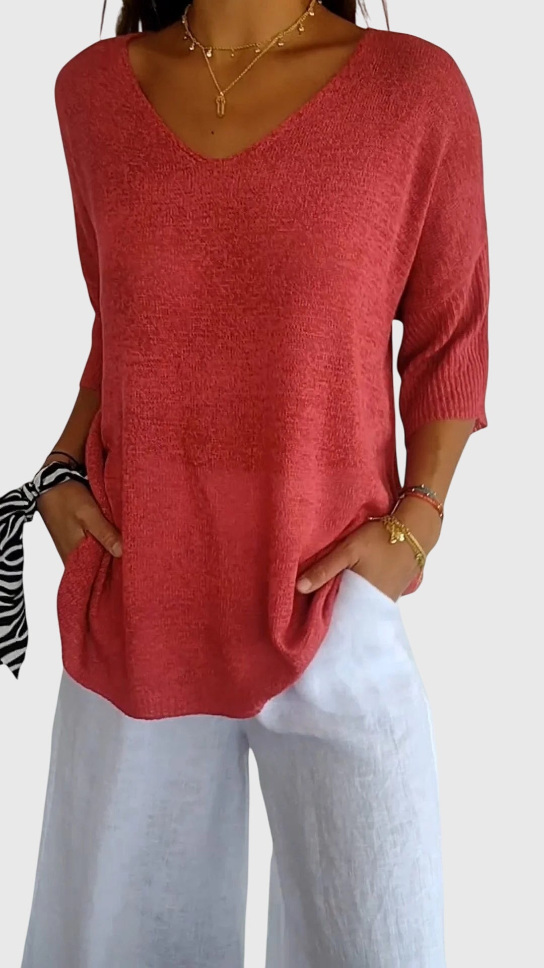 Oversize Bluzka Trzy Czwarte