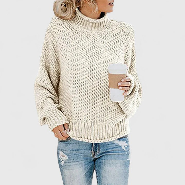 Oversize Sweter z Golfem i Długim Rękawem dla Kobiet
