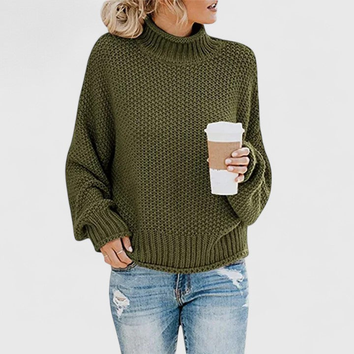 Oversize Sweter z Golfem i Długim Rękawem dla Kobiet
