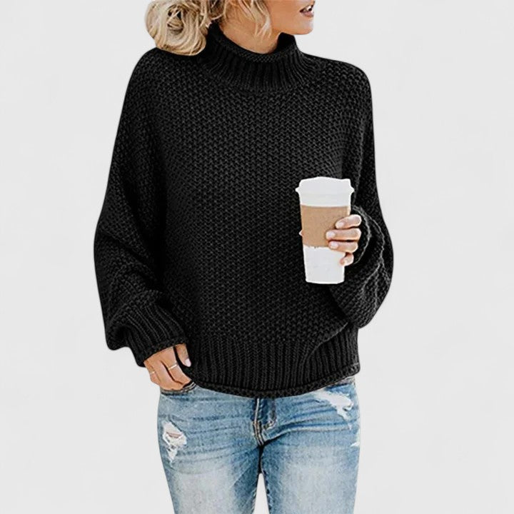 Oversize Sweter z Golfem i Długim Rękawem dla Kobiet