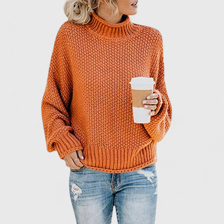 Oversize Sweter z Golfem i Długim Rękawem dla Kobiet