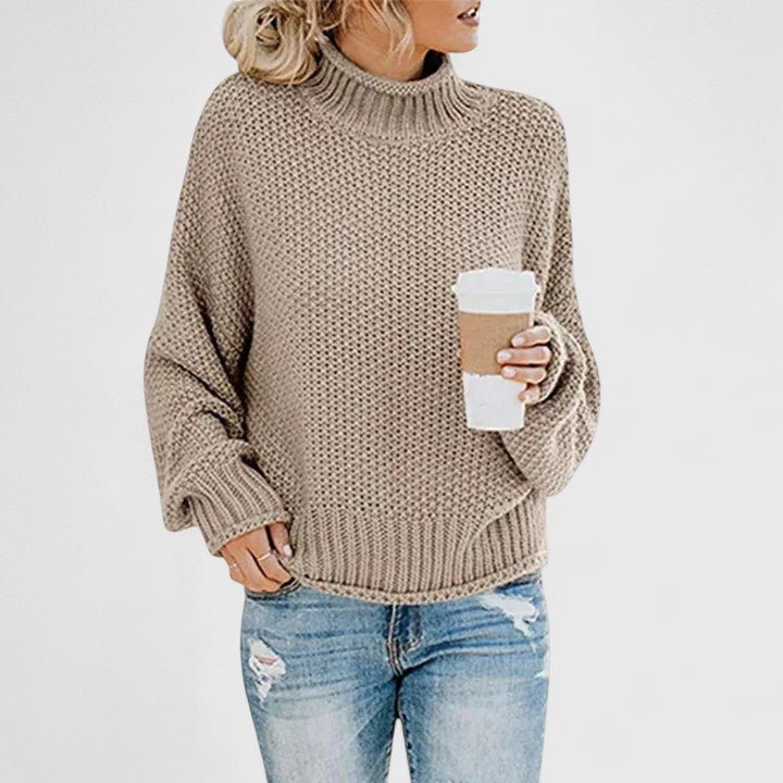 Oversize Sweter z Golfem i Długim Rękawem dla Kobiet
