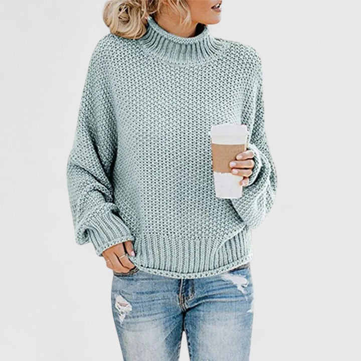 Oversize Sweter z Golfem i Długim Rękawem dla Kobiet