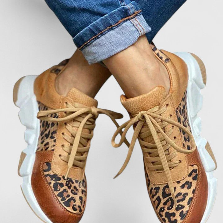 Patterned Shoes with Thick Soles