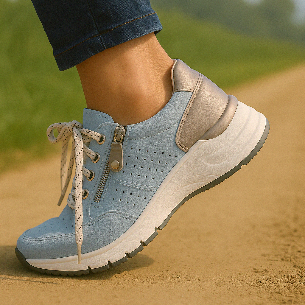 Damskie Ortopedyczne Sneakersy na Koturnie z Zamkiem i Sznurowaniem