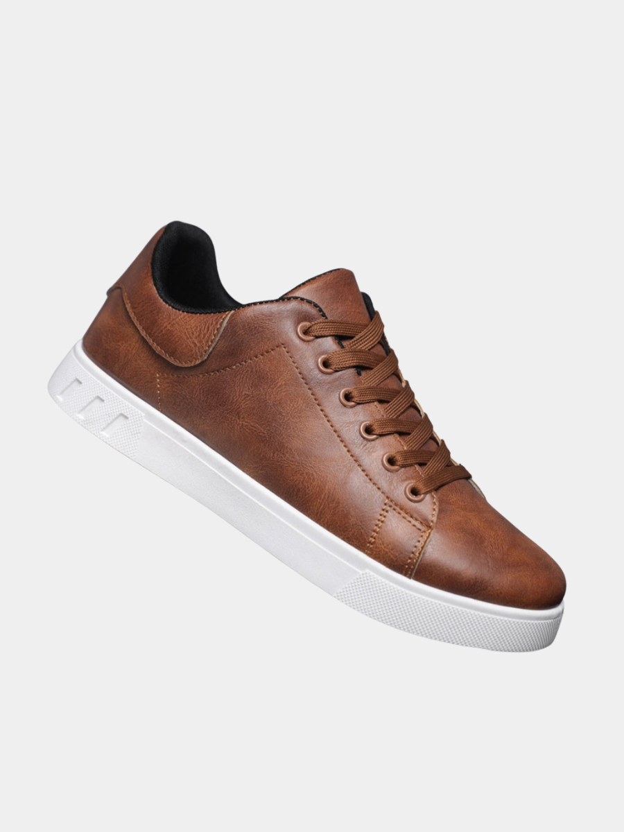 Stitched padded round-toe thick-soled flat sneakers