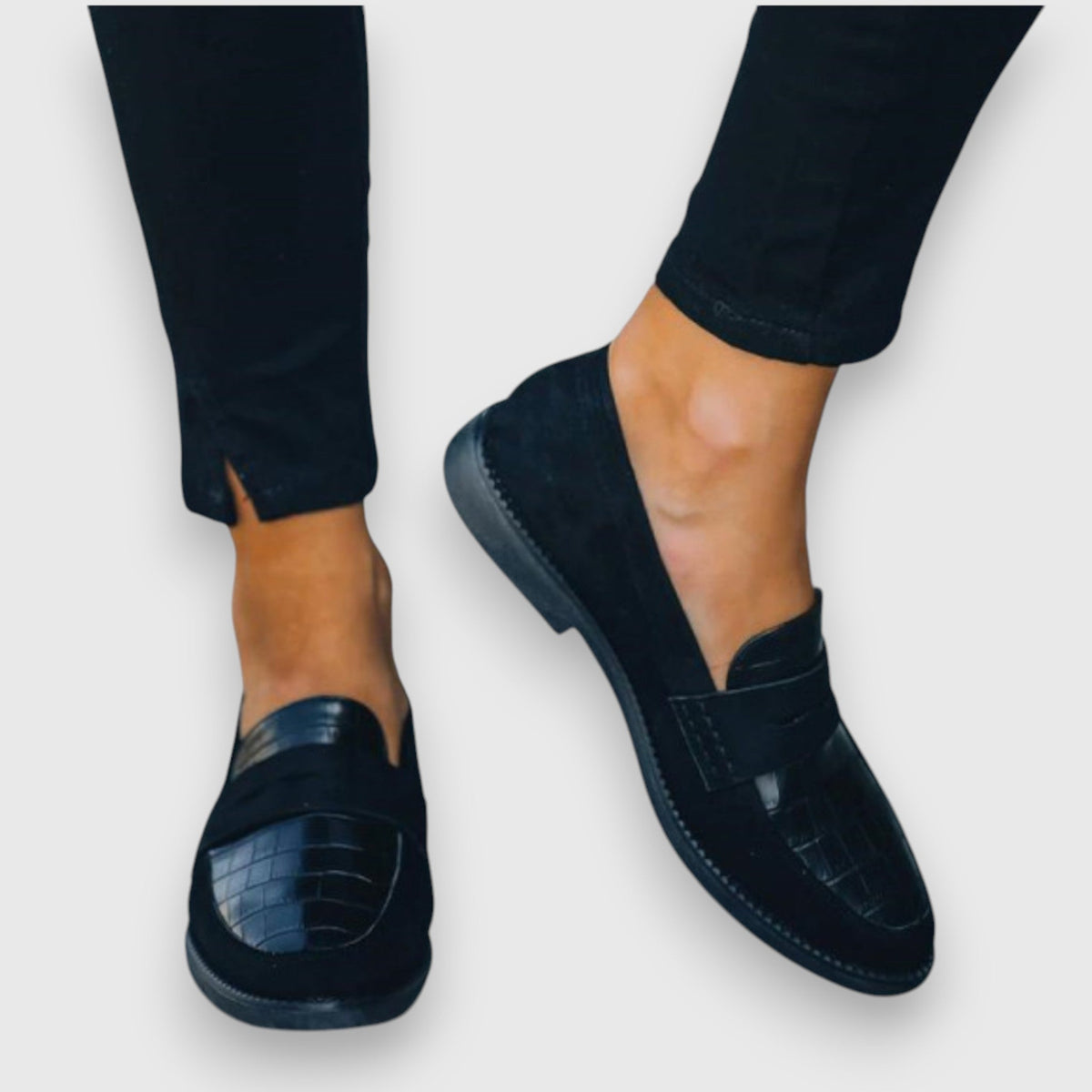 Damskie Pantofle Slip On z Panelami