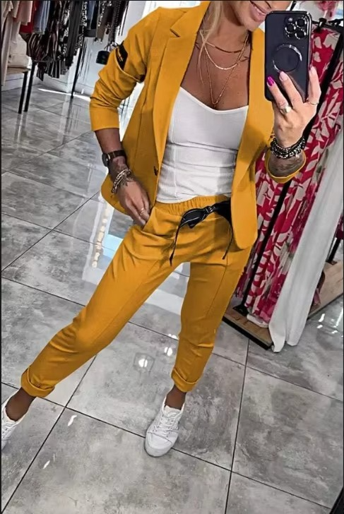 Long-Sleeve One-Button Set