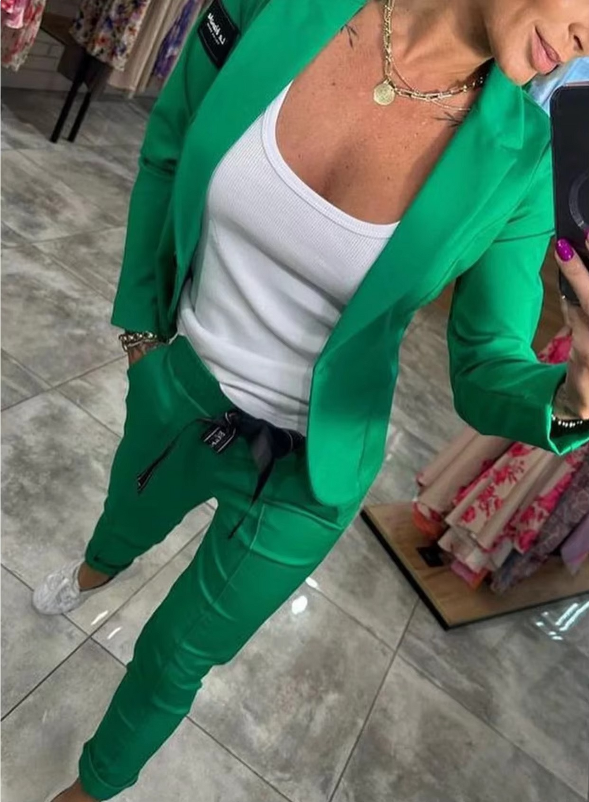 Long-Sleeve One-Button Set