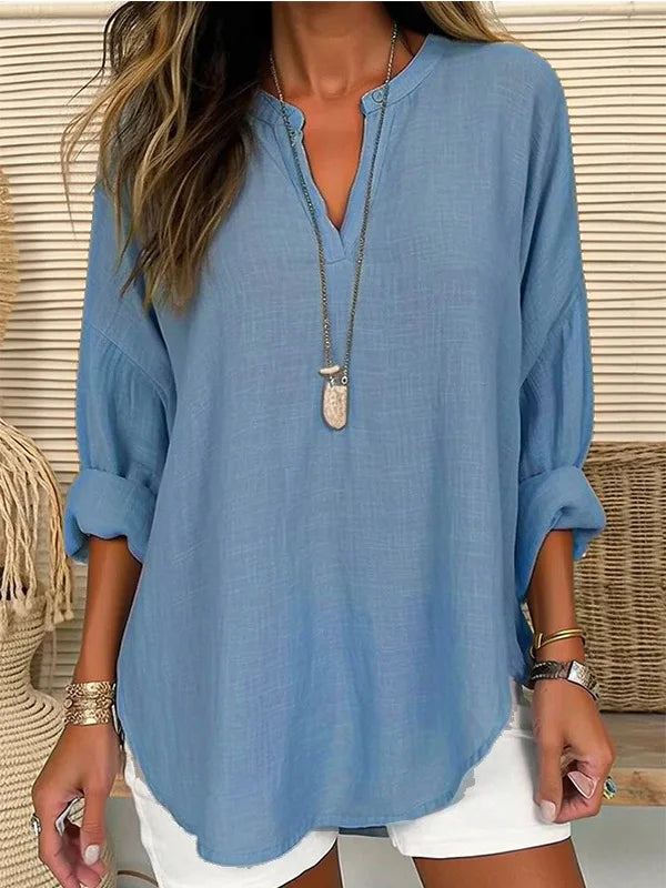 Loose Ribbed Curved Long Dropped-Shoulder Top with Belt
