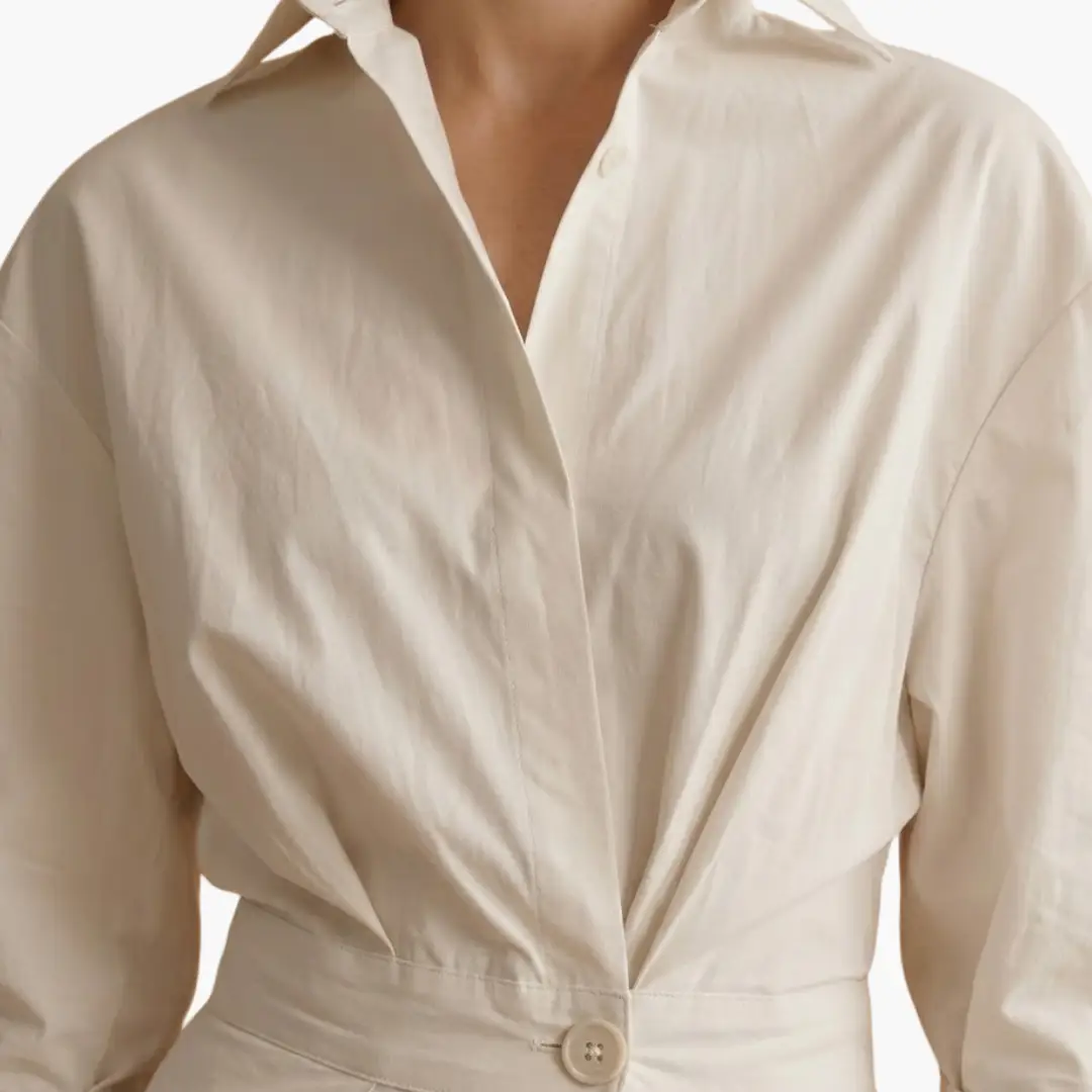 Collared Maxi Dress with Puff Sleeves