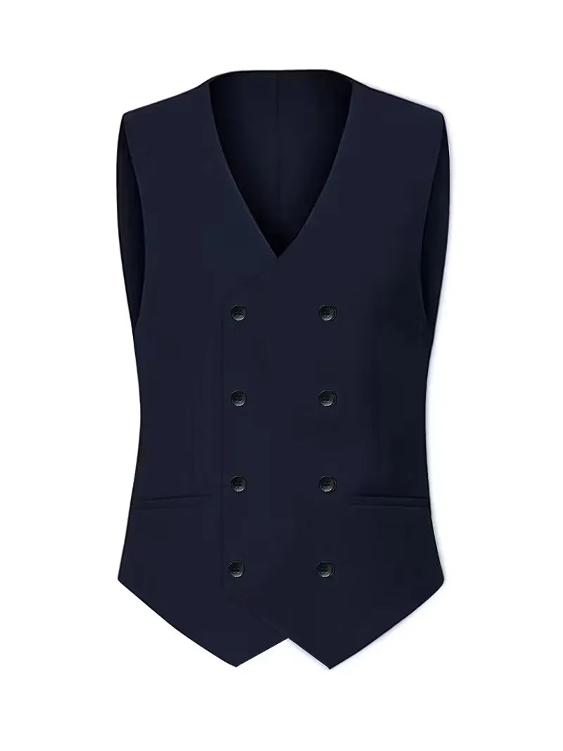Trzyczęściowy Garnitur Slim Fit z Kamizelką Dwurzędową dla Mężczyzn
