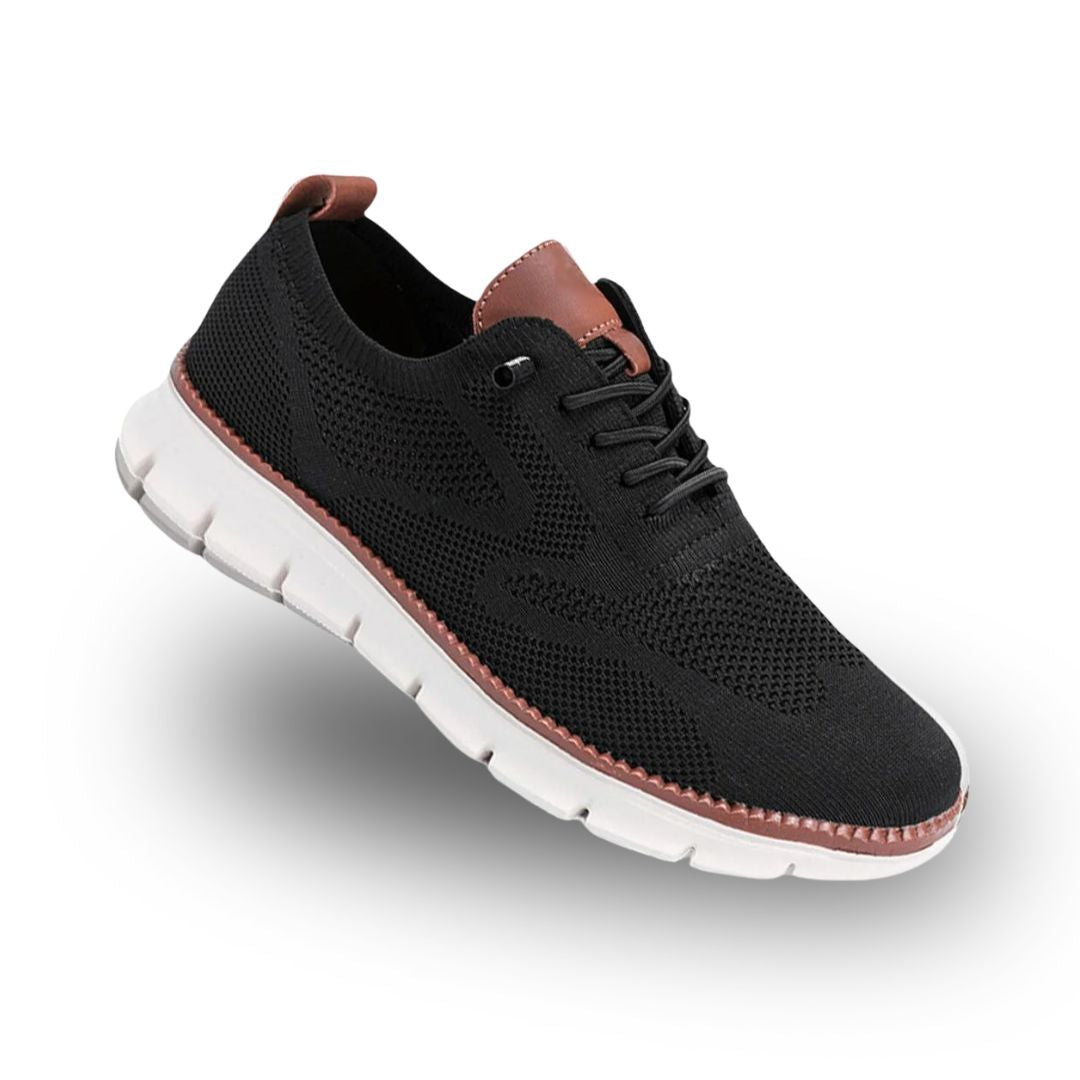 Textured low-top sneakers with panels and lacing