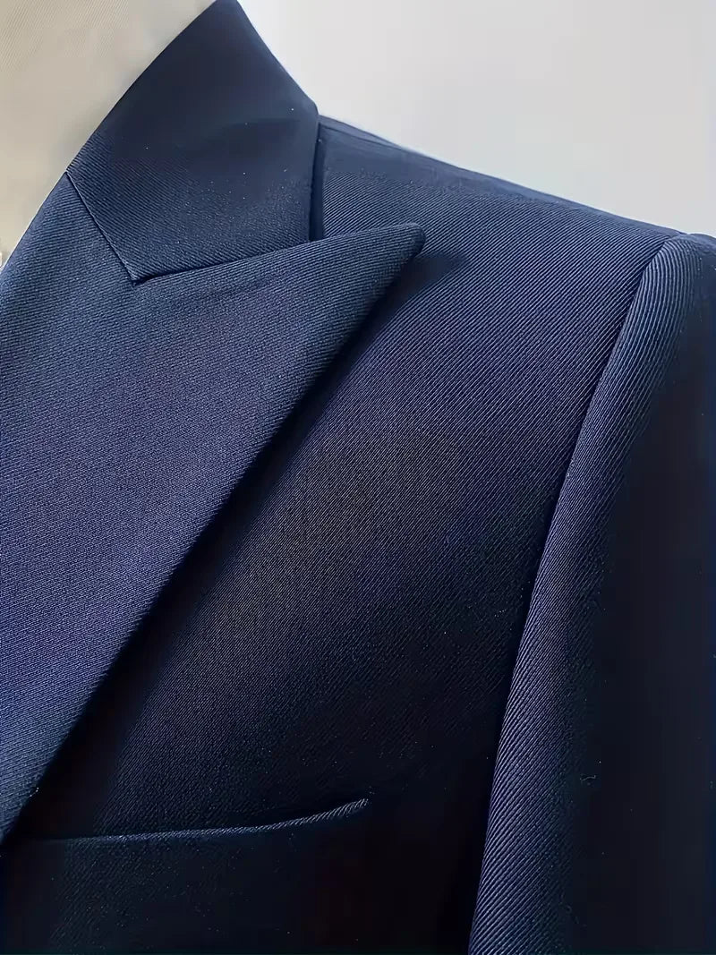 Trzyczęściowy Garnitur Slim Fit z Kamizelką Dwurzędową dla Mężczyzn