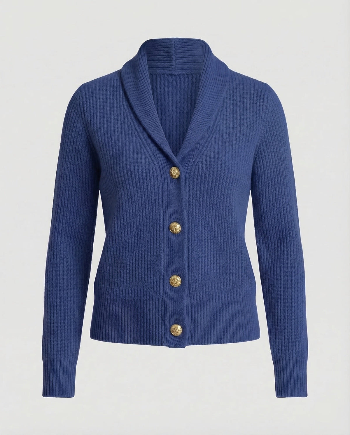 Sweater with a Ribbed Collar and Buttons