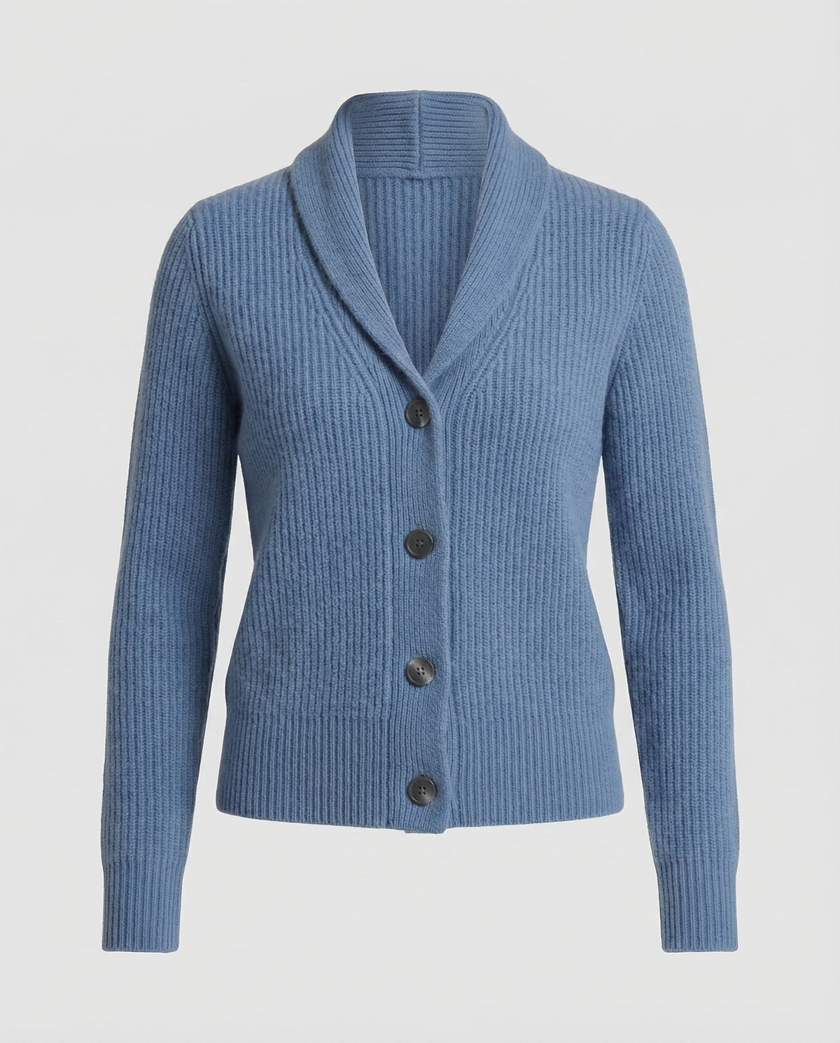 Sweater with a Ribbed Collar and Buttons