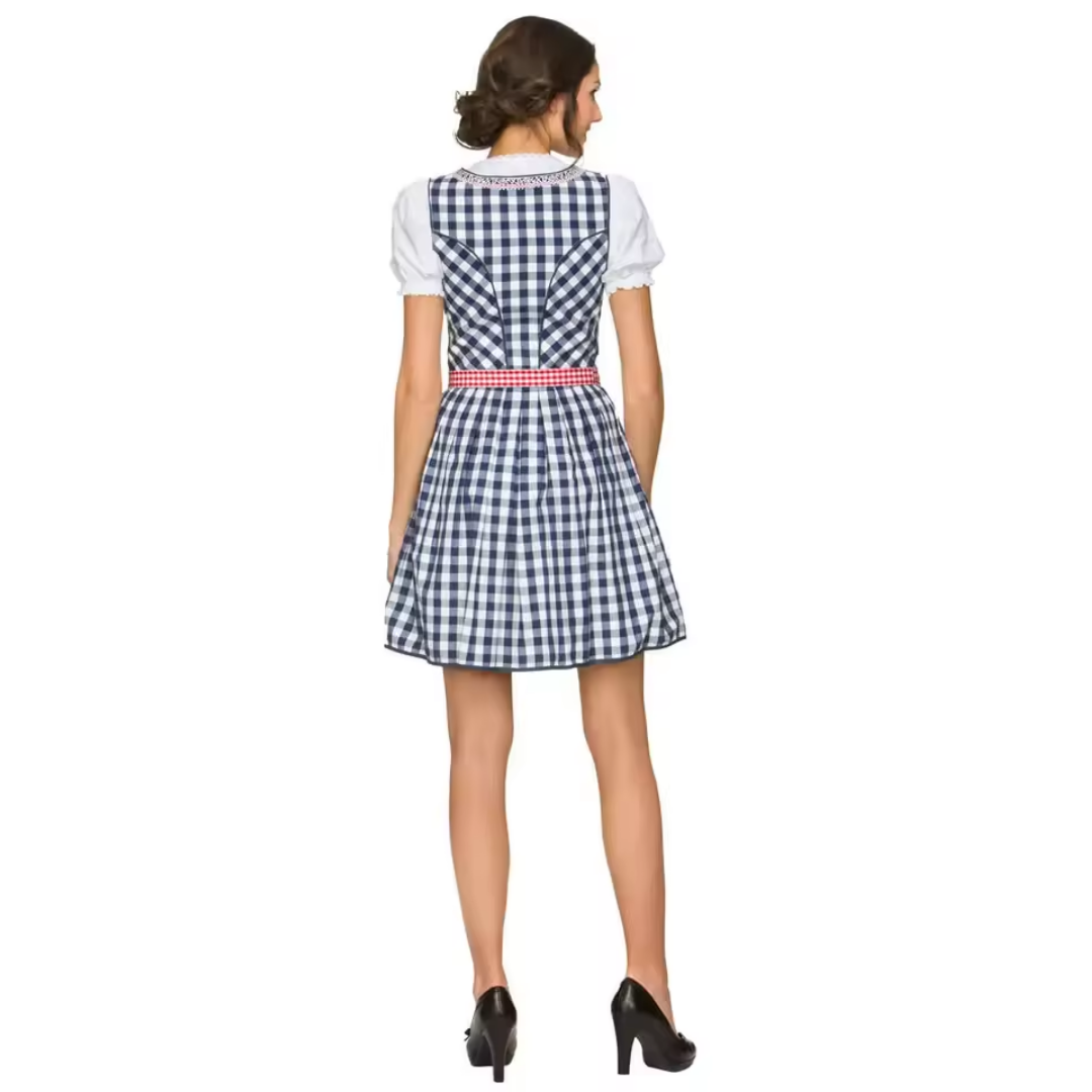 Checked Oktoberfest Dress with a Tie Belt