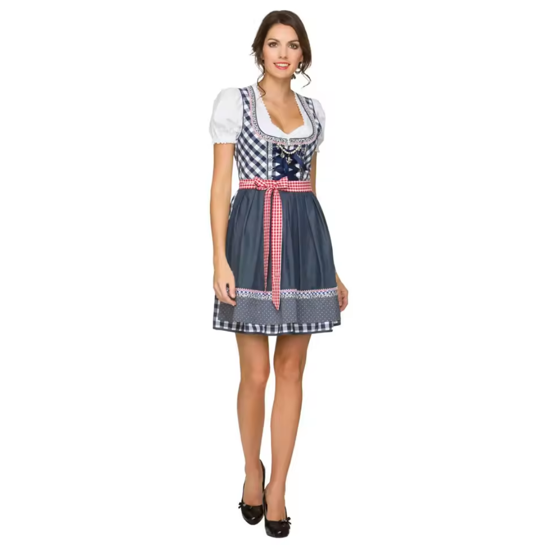 Checked Oktoberfest Dress with a Tie Belt
