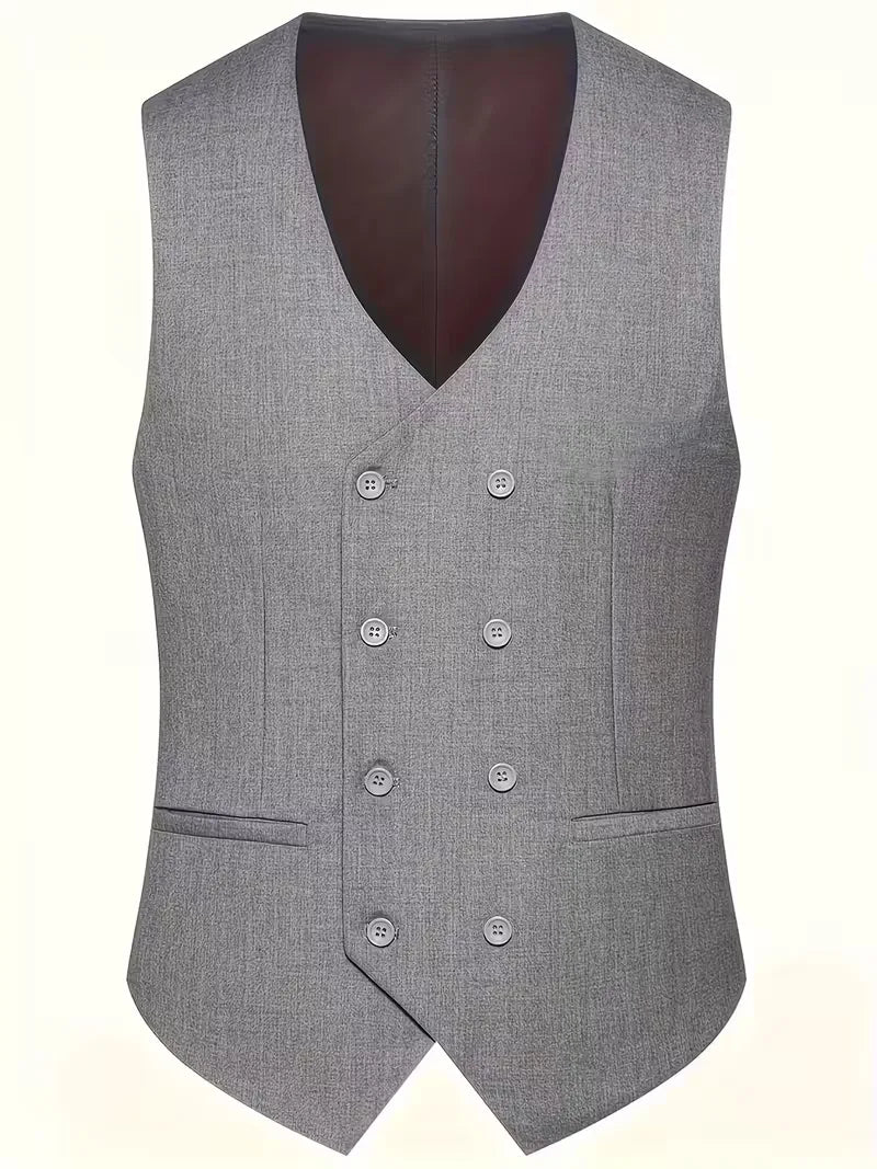 Trzyczęściowy Garnitur Slim Fit z Kamizelką Dwurzędową dla Mężczyzn