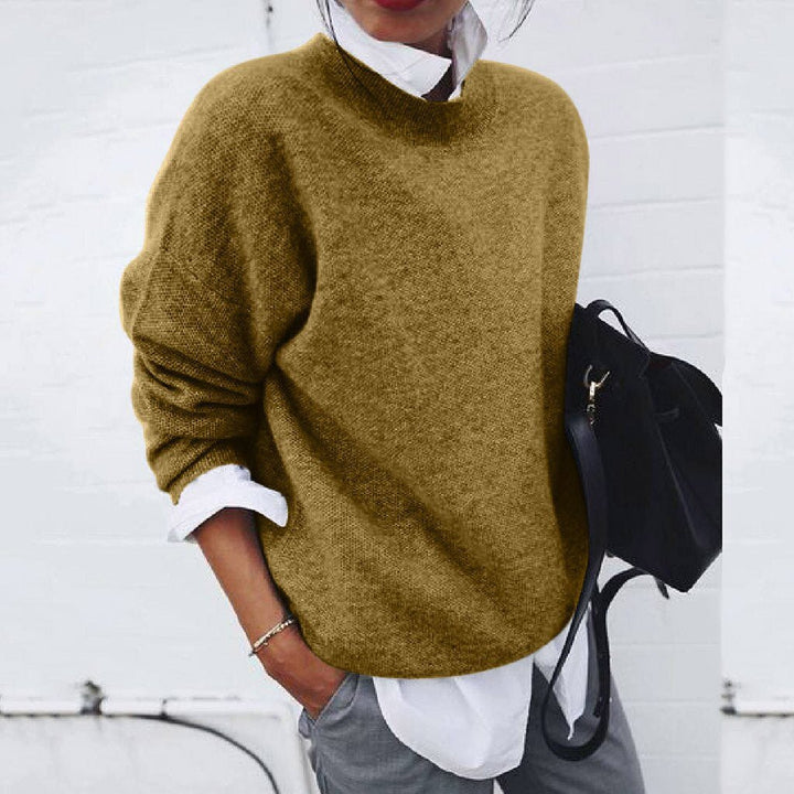 Sweter Damski Oversize ze Stójką Długi Rękaw