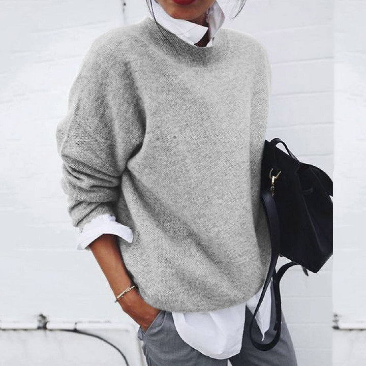Sweter Damski Oversize ze Stójką Długi Rękaw