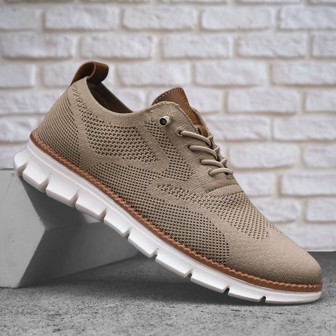 Textured low-top sneakers with panels and lacing