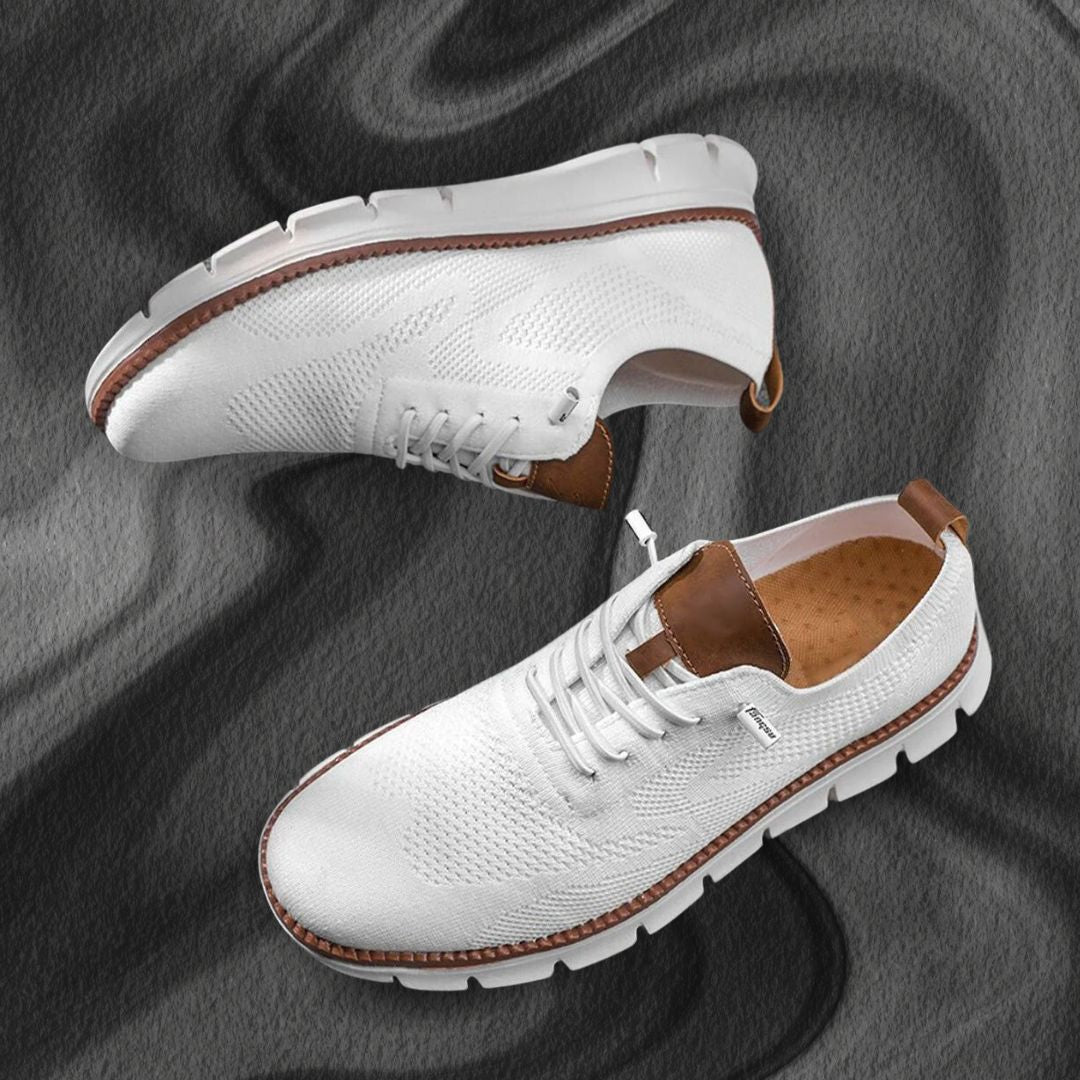 Textured low-top sneakers with panels and lacing