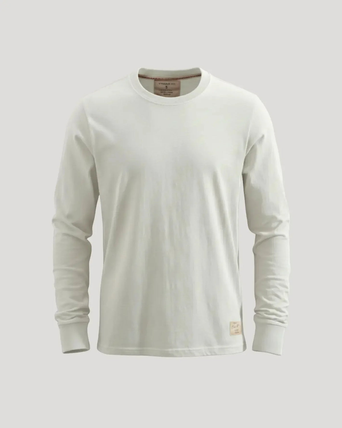 Round-Neck Long-Sleeve Shirt with Cuffs