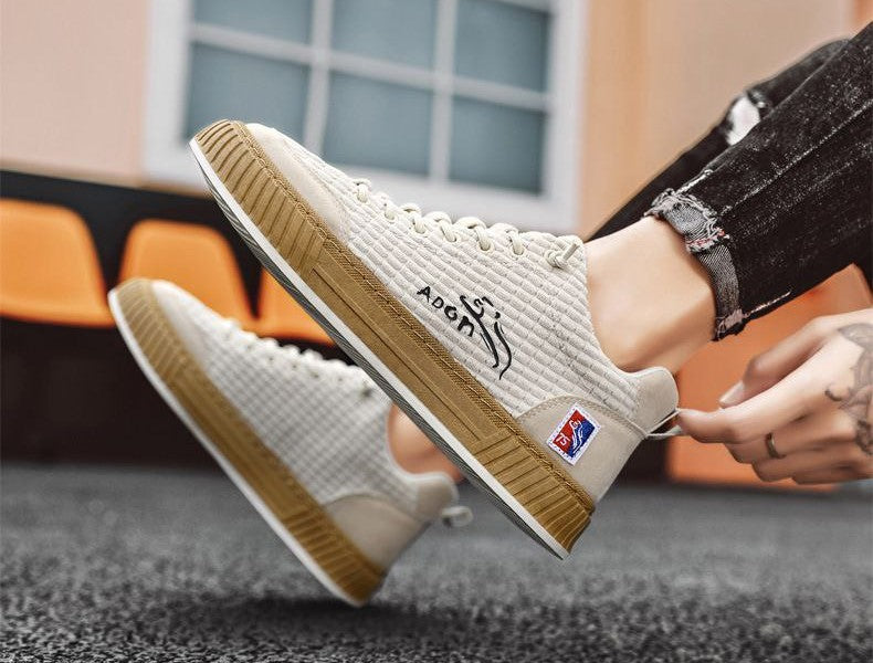 Sznurowane Sneakersy Męskie na Grubej Podeszwie