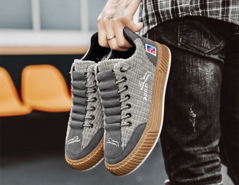 Sznurowane Sneakersy Męskie na Grubej Podeszwie