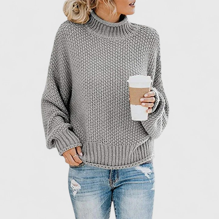 Oversize Sweter z Golfem i Długim Rękawem dla Kobiet