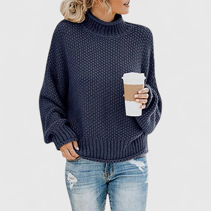 Oversize Sweter z Golfem i Długim Rękawem dla Kobiet