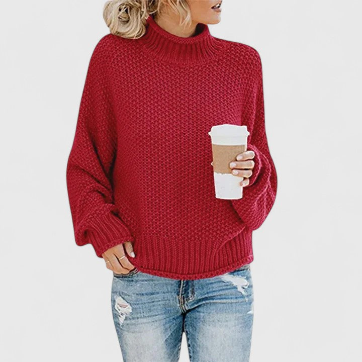 Oversize Sweter z Golfem i Długim Rękawem dla Kobiet