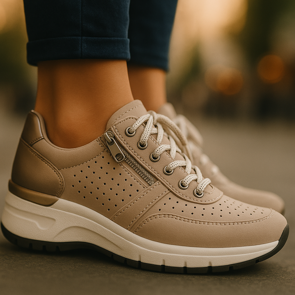 Damskie Ortopedyczne Sneakersy na Koturnie z Zamkiem i Sznurowaniem
