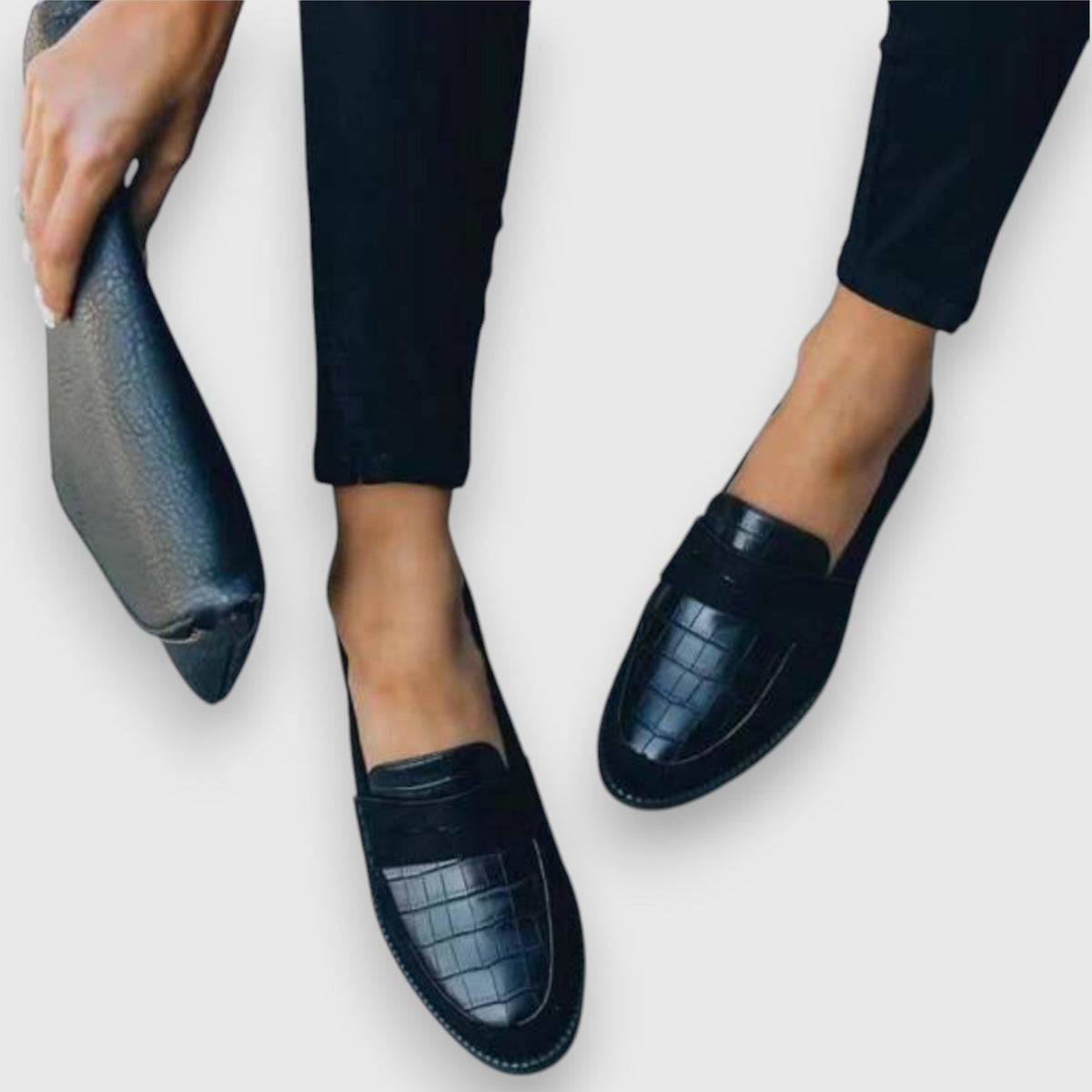 Damskie Pantofle Slip On z Panelami