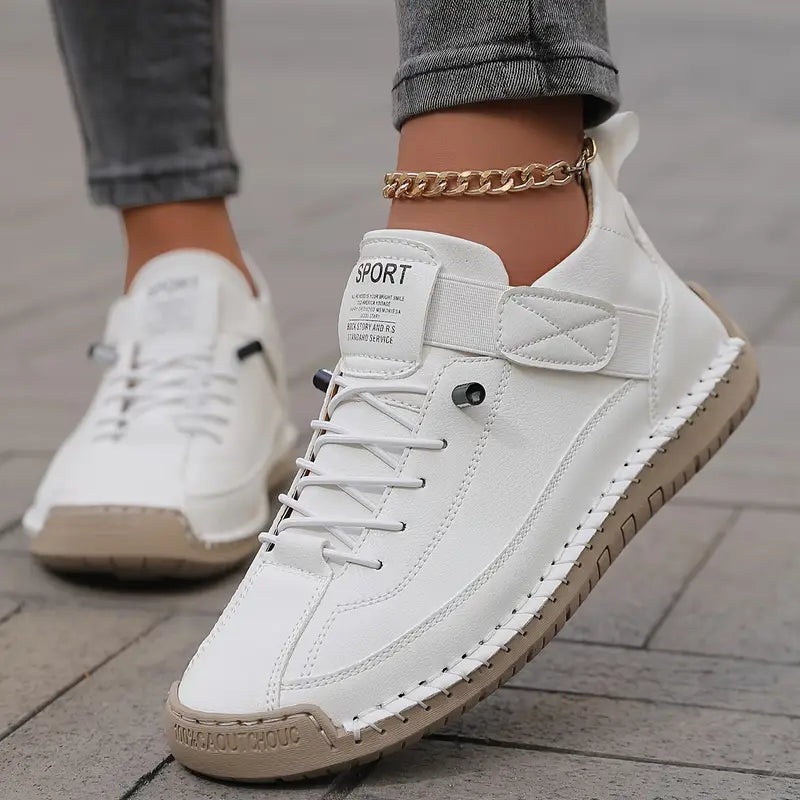 Sznurowane Sneakersy z Ozdobnym Przeszyciem dla Kobiet