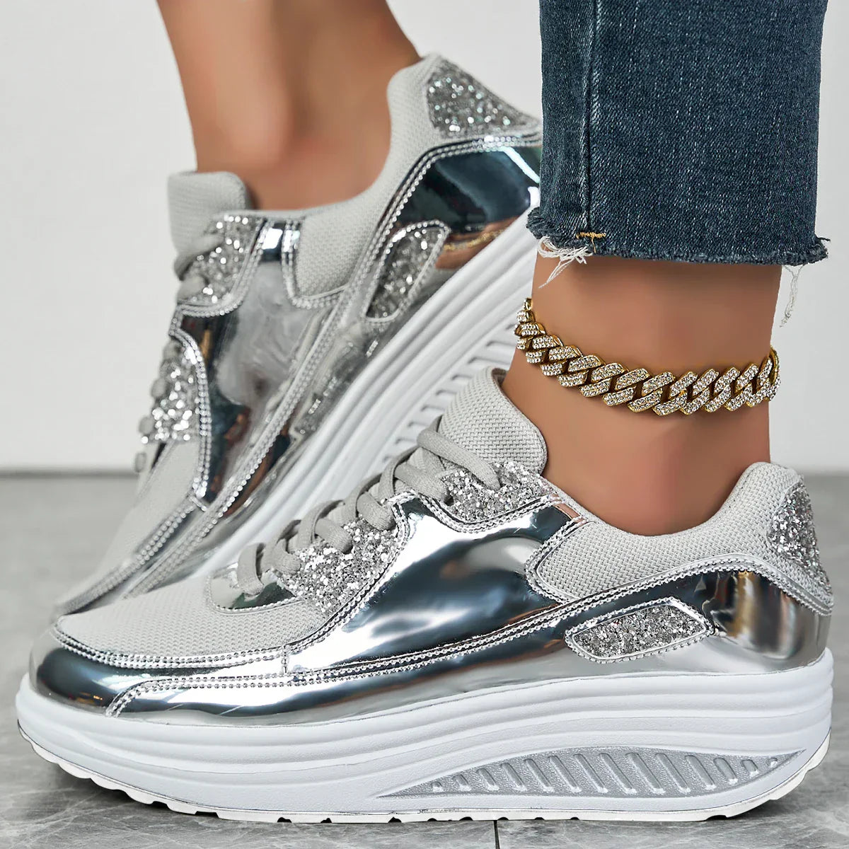 Low-Top Platform Sneakers