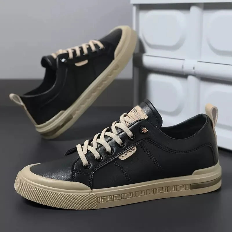 Sznurkowane Panele Szewne Z Pętelką Płaskie Sneakersy
