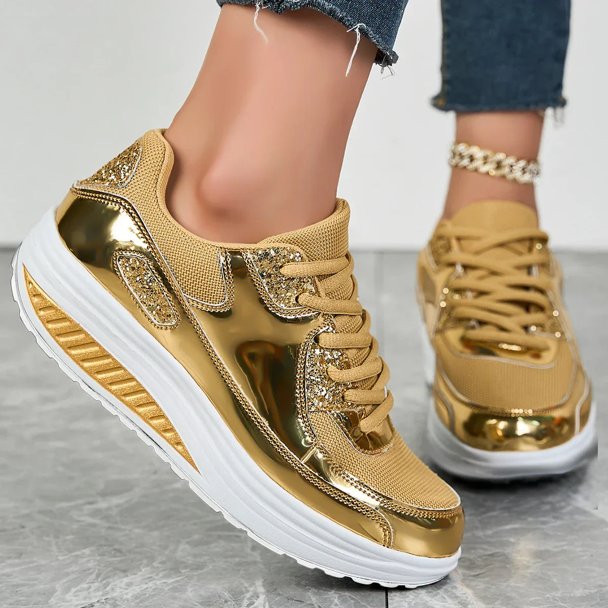 Low-Top Platform Sneakers