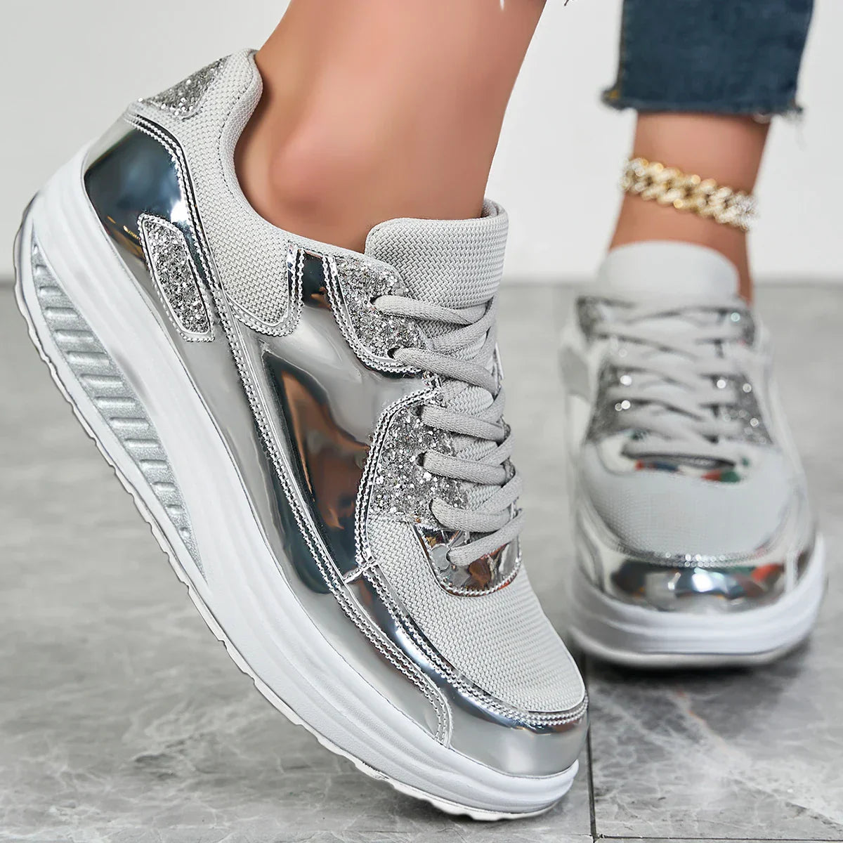 Low-Top Platform Sneakers