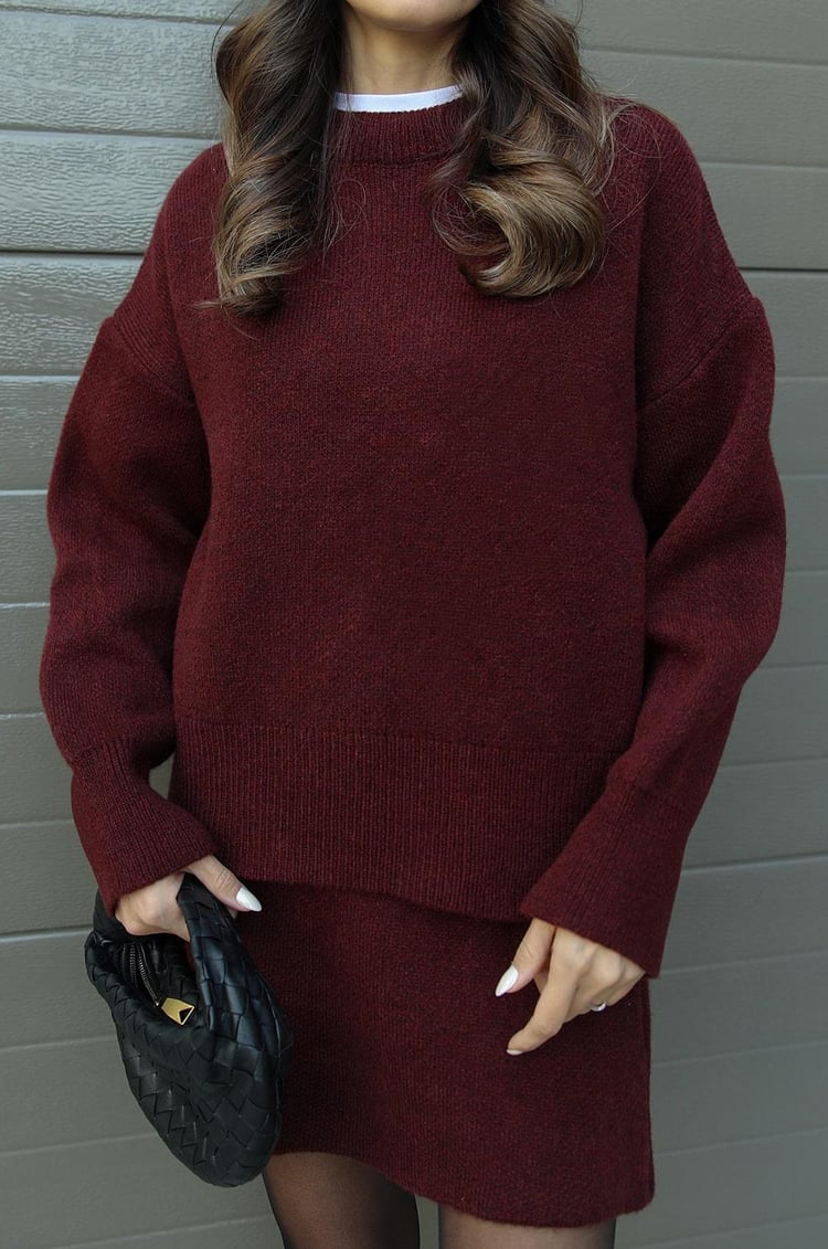 Sweter Oversize i Spódnica Mini Zestaw dla Kobiet