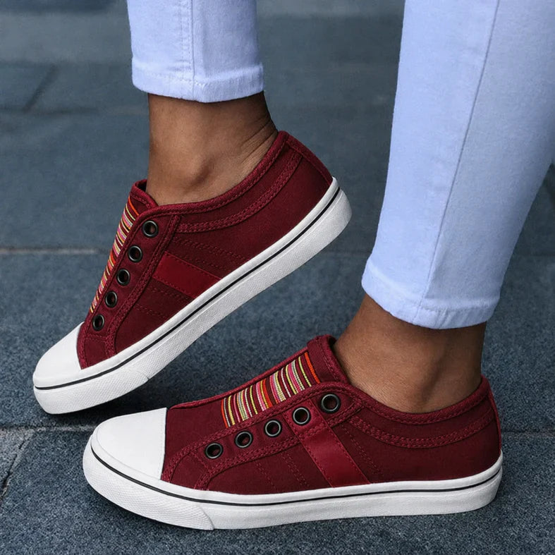 Szyte Warstwowe Klapki Slip On Płaskie Sneakersy