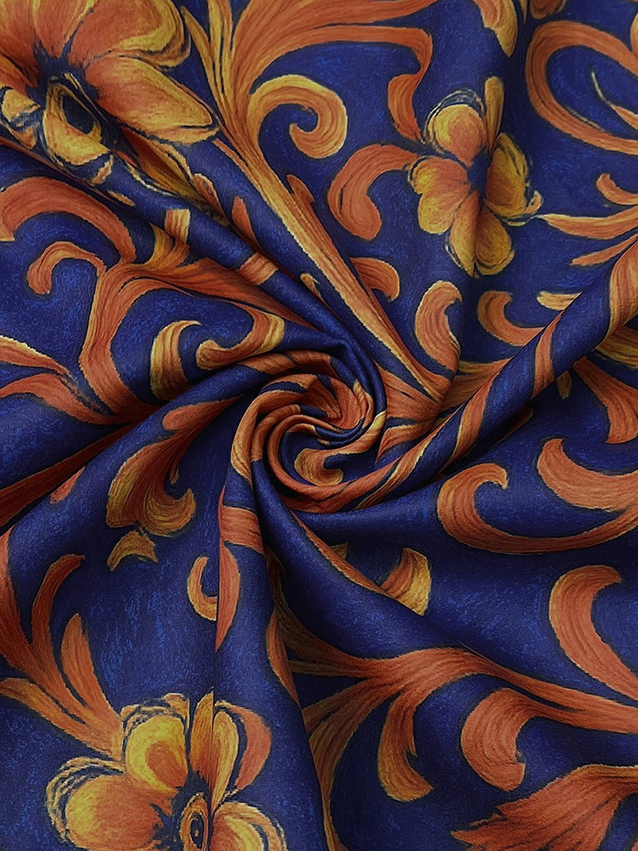 Button-front blouse with a floral pattern
